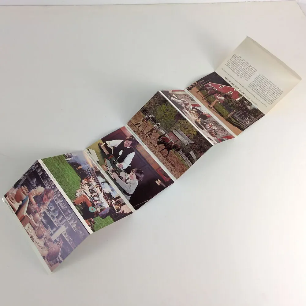 Old‎ Sturbridge Village MA 1980s Fold-Out Postcards Unused Sheep Colonial Times